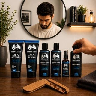 Kit Barba 2 Shampoo + 2 Balms Condicionador Óleo Pente