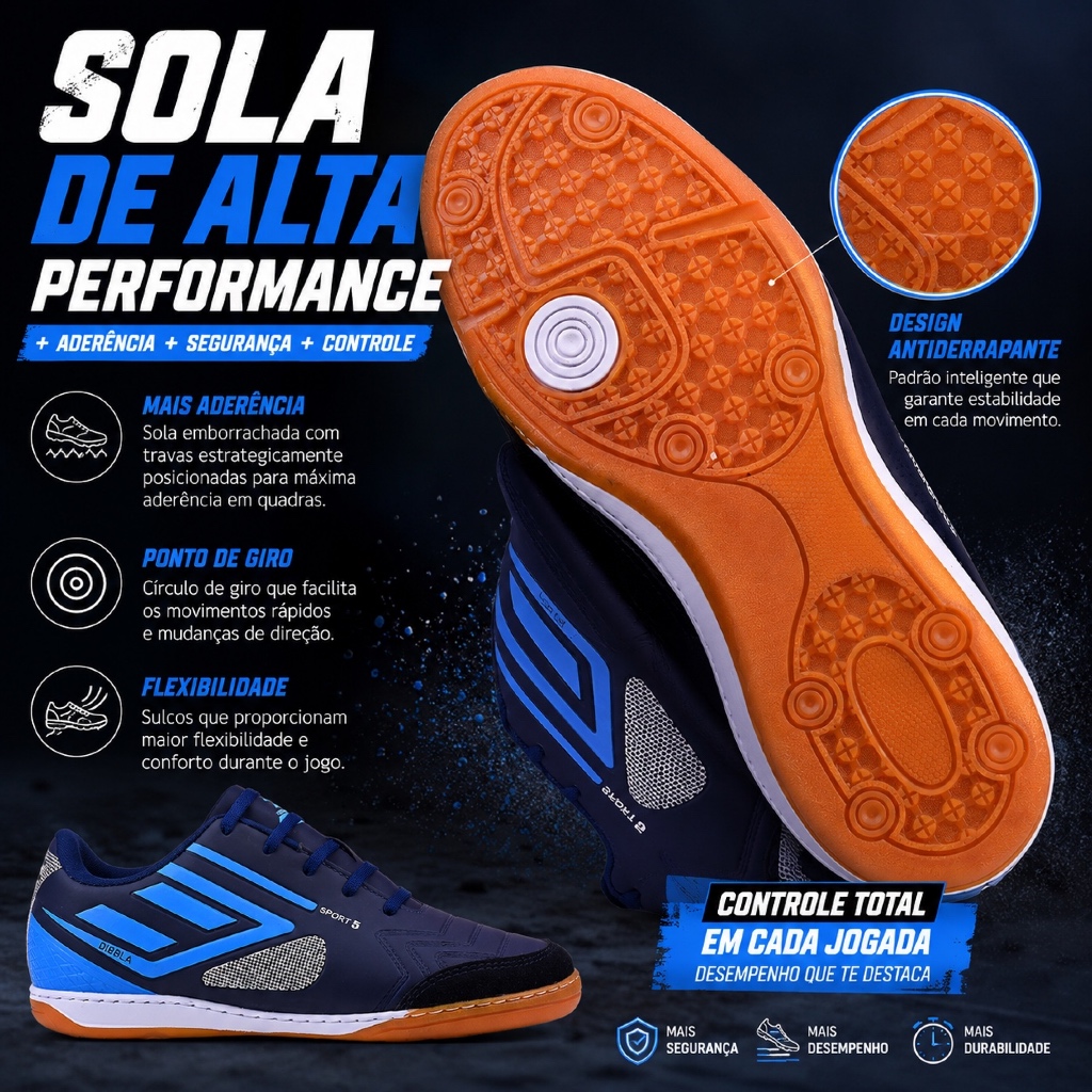 2 Pares Chuteira Salão Futsal Palmilha Gel Futebol Quadra
