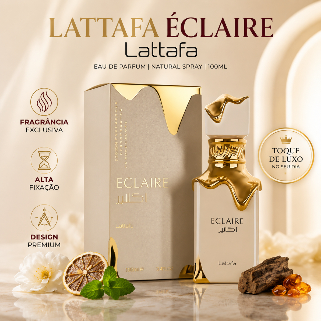 Lattafa Éclaire EDP 100ml Perfume Feminino Gourmand Doce | Longa