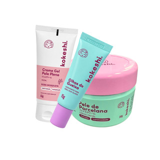 Kit hidratação Kokeshi: Pele de Porcelana, Olhos de Gueixa e Plena