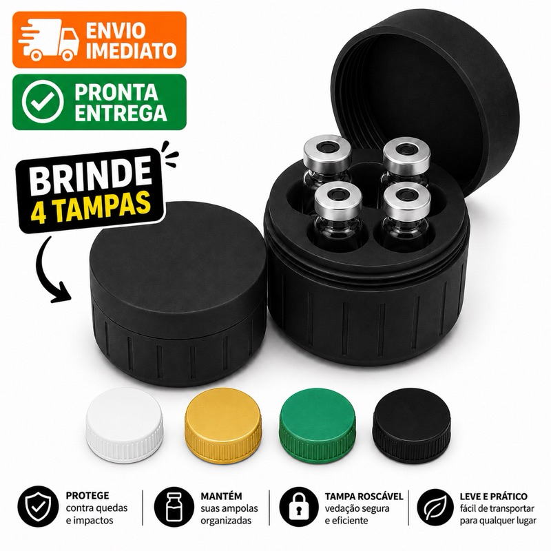Porta Ampolas 4 Unidades Preto Escuro