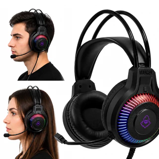 Headset Gamer Mancer Twilight S, Rainbow, Drivers 40mm Preto Preto