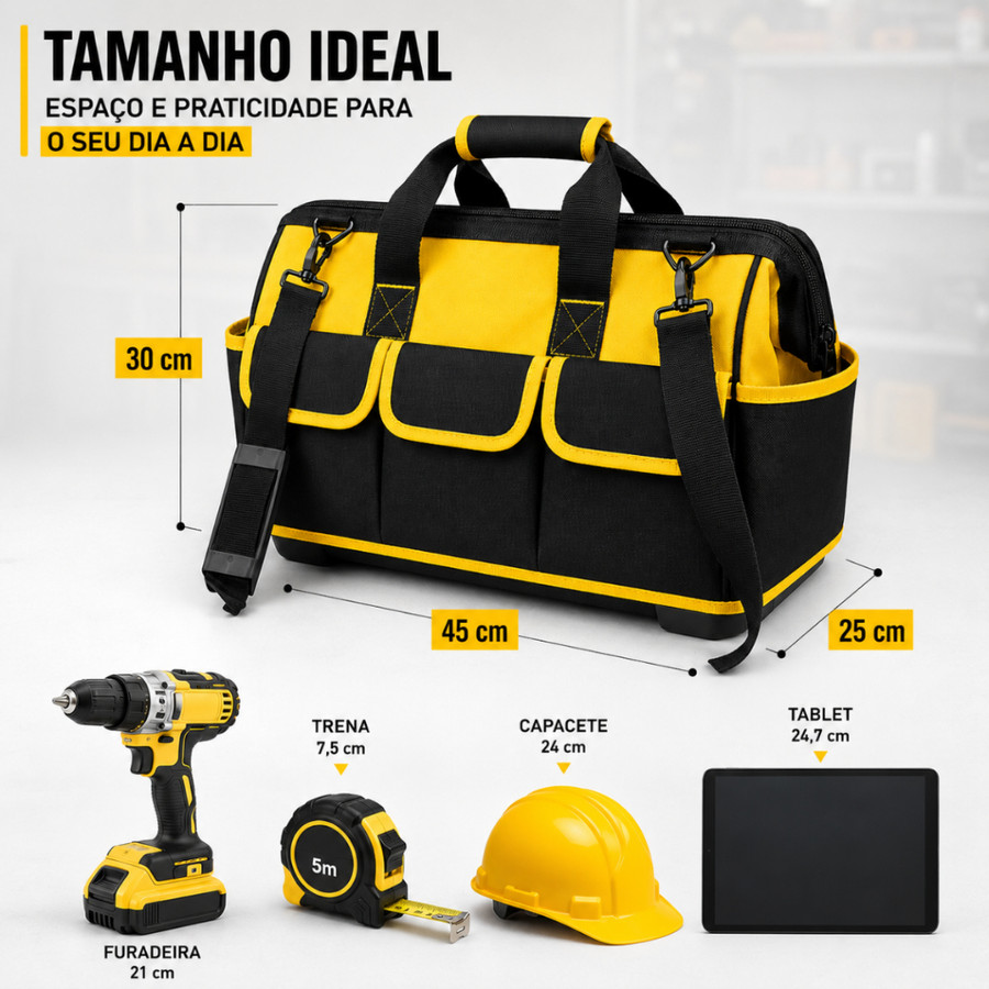 Bolsa Para Ferramentas Mannutenção Mecanica Eletrica Maleta de Ferramenta Grande Mala de Ferramentas