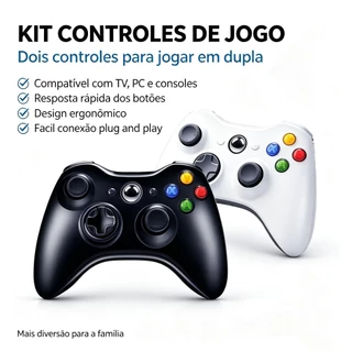 Joystick USB Com Fio Modelo Xbox360 Para PC Steam e TV Android