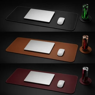Kit Mousepad Grande 70x30 + Porta Copos Couro Sintético