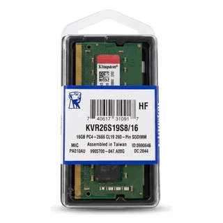 Memória RAM Kingston 16GB 2666 Mhz Notebook Original KVR26S19S8/16