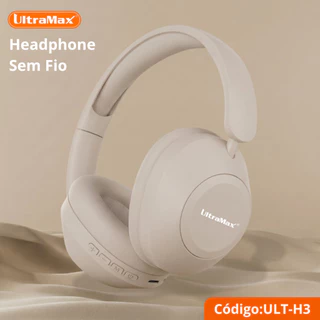 Headphone Fone de Ouvido Bluetooth UltraMax ULT-H3 Sem Fio Arco Regulável Numerado Conexão Multiponto