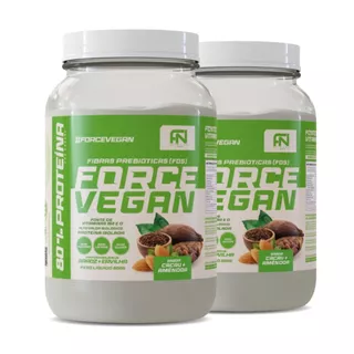 2x Whey Protein Force Vegan 800g Cacau e Amêndoas - Force Nutrition Labs