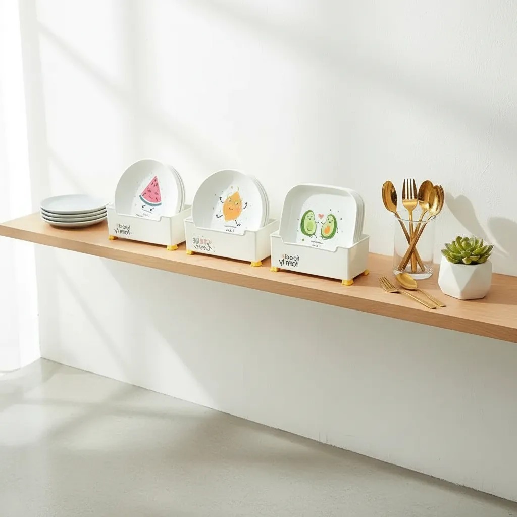 Kit 8 Pratos para Lanches e Frutas com Suporte Organizador - Design ...
