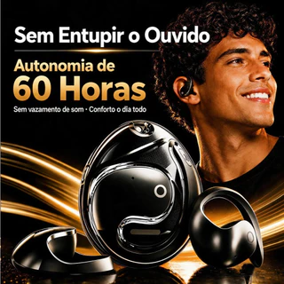 Fone de Ouvido Sem Fio Aberto OWS, 60h Autonomia, Chamadas HD ENC, IPX5 à Prova d'Água, Conforto Esportivo Bluetooth 5.4