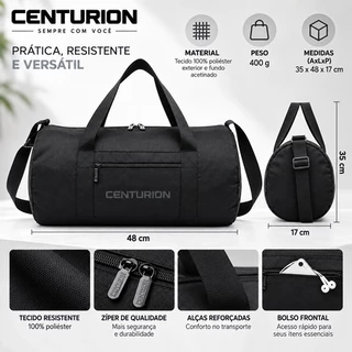 Bolsa Mala Esportiva Academia Transversal Masculino Feminina Reforçada Multifuncional Viagem Treino 30 Litros Centurion