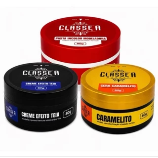 kit 3 Pasta Modeladora 80g cada Classe A acabamento perfeito hidratação para os fios
