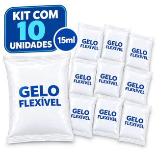 Kit 10 Gelo Gel Artificial Reutilizável Flexível 15g