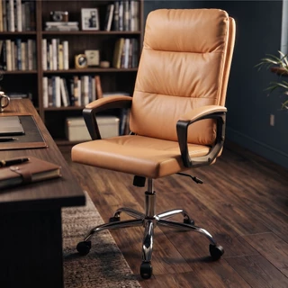 Cadeira Presidente Home Office e Escritório Led Tools Aura Relax Confortável Couro Sintético