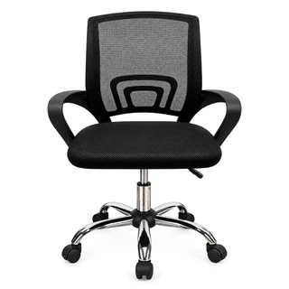 Cadeira Para Escritório Office Baixa Preto Preto Tecido
