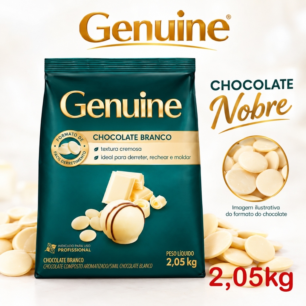 Chocolate Branco Nobre Genuine Gotas 2,05kg | Shopee Brasil