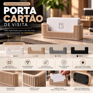 Porta-Cartão de Visitas Profissional para Mesa