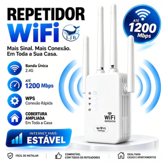 Repetidor Wifi Profissional 1200Mbps Dupla pressão 2.4GHz sem fio Amplificador De Sinal Forte Cobertura ZJQ