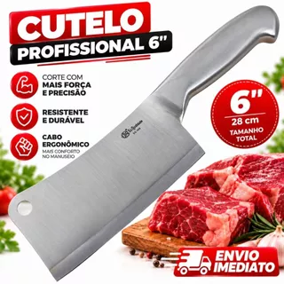 Faca Cutelo Profissional 6 Açougueiro Cozinha Inox Texas Gourmet Entre as melhores facas de cozinha