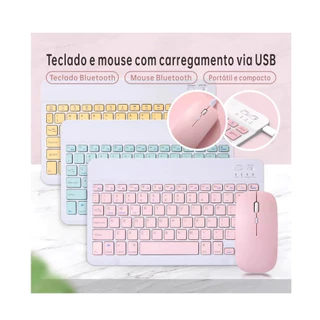 teclado e mouse sem fio, recarregável