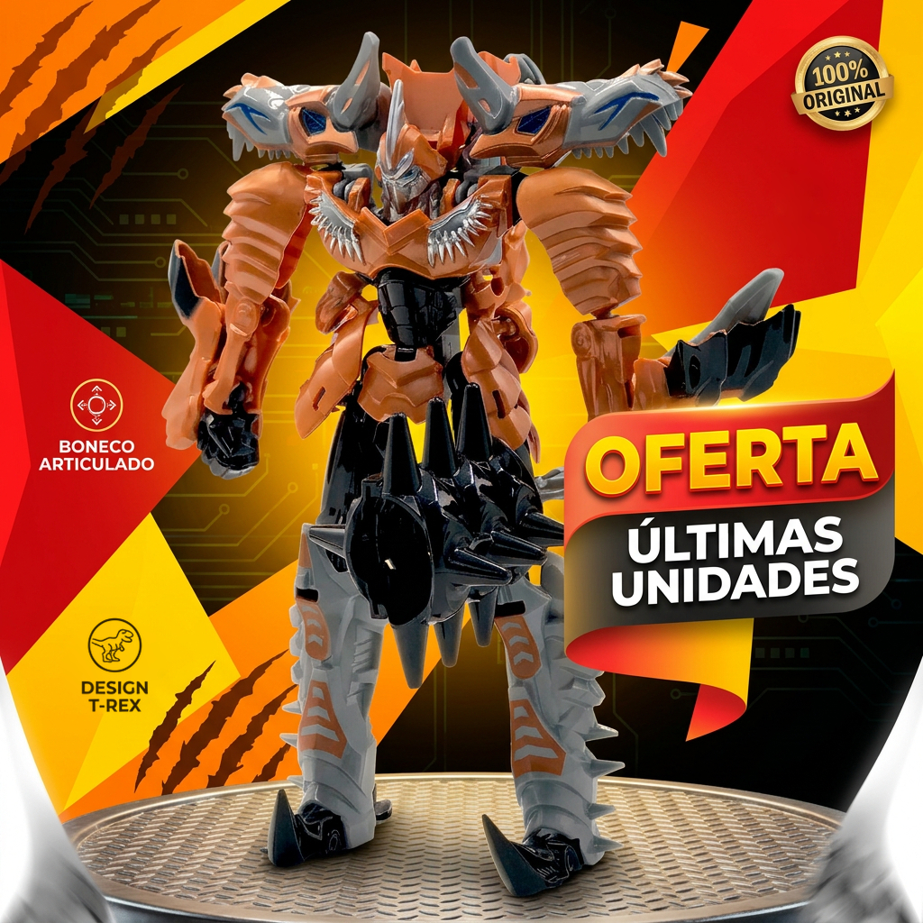 Boneco Robô Tiranossauro Rex T-Rex Transformável Articulado Plástico Toys & Toys - Sortido (1 Unidade)