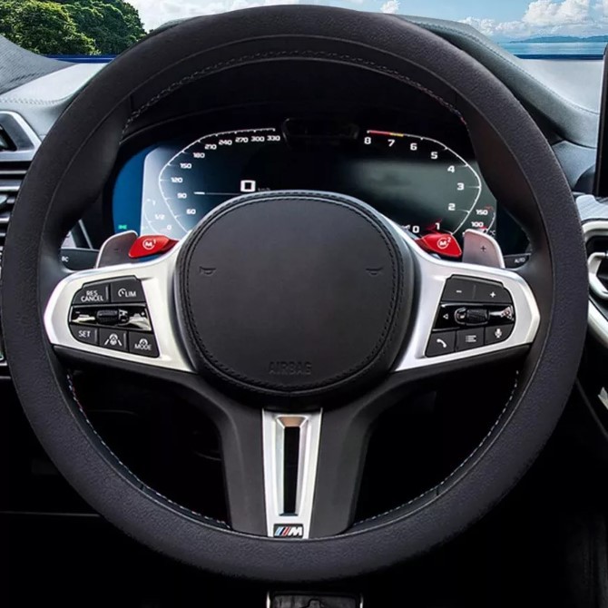 Capa De Silicone Para Volante De Carro Elástica De Verão Universal PRETO Textura Macia  4443