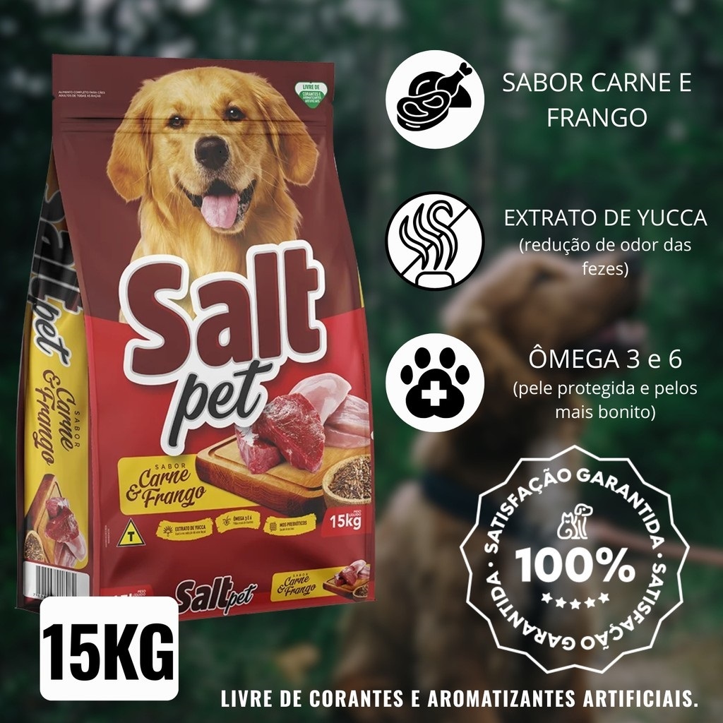 Ração Para Cachorro Pequeno Médio Grande Porte Adulto Premium 15kg ...