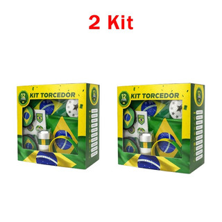 Combo Torcedor Bandeira Copa 2026 Adesivo Trompete Pintura Facial Bandeira Brasil Adesivo Vuvuzela KIT TORCEDOR — foto 2 — Achou Levou Brasil