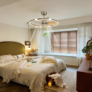 Ventilador De Teto 3 Pás Silencioso  Com Luz E Controle Remoto 70cm Dupla Voltagem 110-220V em Oferta na Shopee