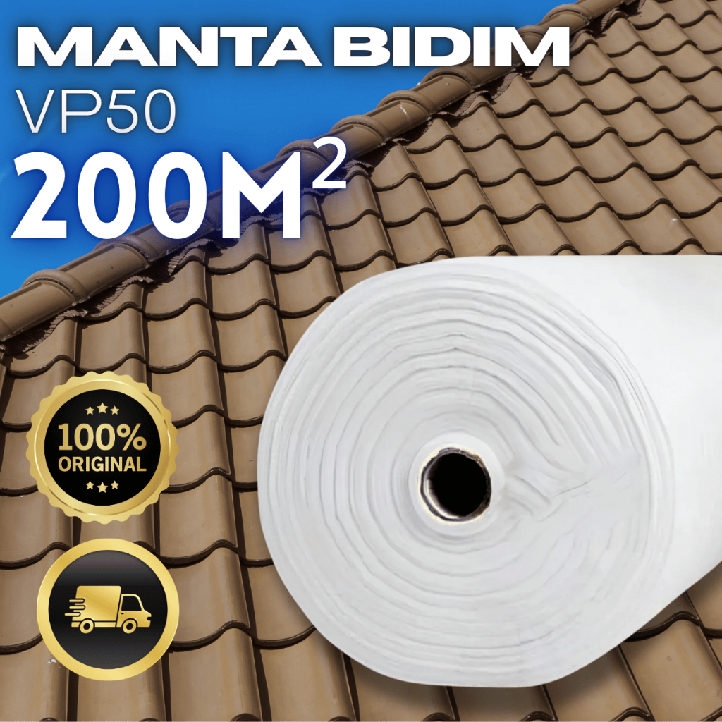 Manta Bidim Vp50 200m Para Manta Líquida Telhado Laje Reforço Contra ...