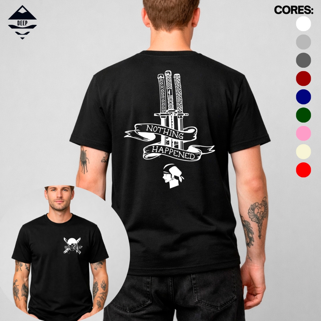 Ｔシャツカットソーtomo pino様 Camiseta One Piece Roronoa Zoro Espadas Anime Manga 100% Algodão