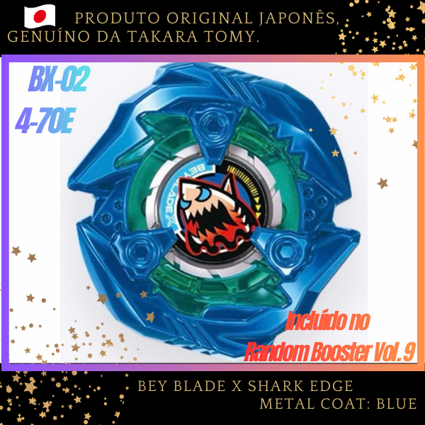 Beyblade X BX-48 4-70E シャークエッジ コバルトドラグーン 🔥 Beyblade X-Revestimento De Metal Shark Edge 4-70E : Azul
