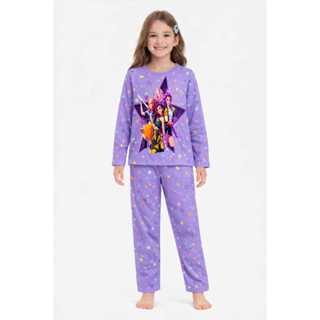 Pijama Infantil Menina Manga Longa 1 a 14 Anos  Conjunto Inverno Guerreiras em Oferta na Shopee
