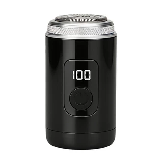 Mini Barbeador Elétrico para Homens com Display LCD Aparador de Barba Portátil Recarregável Baoshi.Sotre