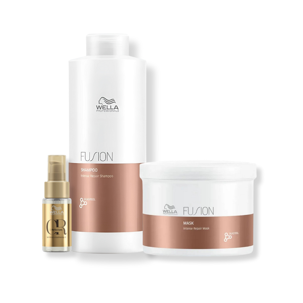 Kit Wella Professionals Fusion - Shampoo 1L + Máscara 500ml + Óleo 30ml