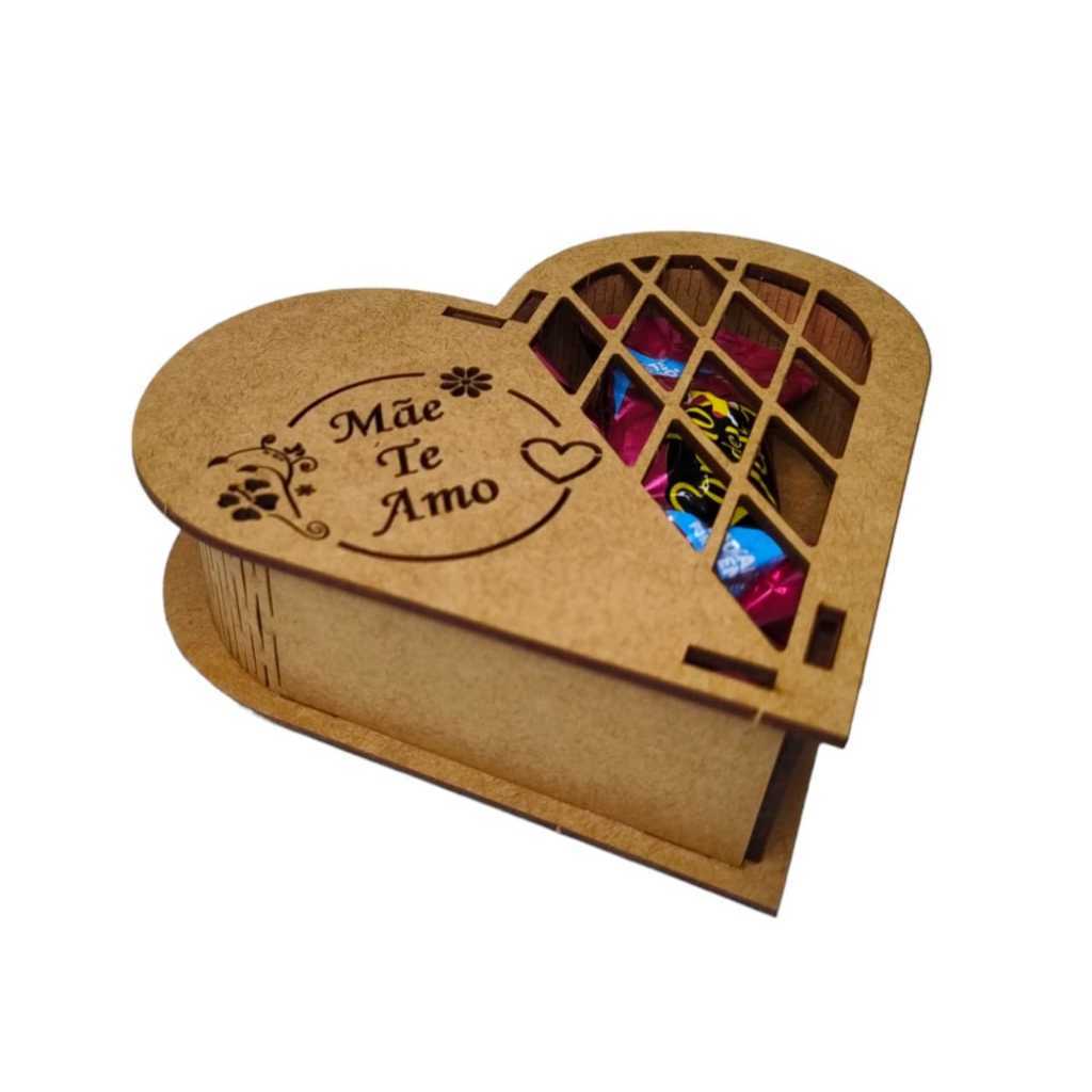 20 Caixas Coração 12 cm Mãe Te Amo, Lembrança Dia das Mães MDF - Lafestas em Oferta na Shopee