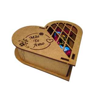 20 Caixas Coração 12 cm Mãe Te Amo, Lembrança Dia das Mães MDF - Lafestas em Oferta na Shopee