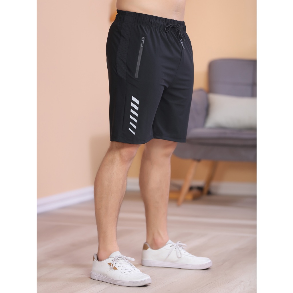 Verão Ajuste Regular Bermuda short importado masculino Poliamida Seda gelada academia elastano casual secagem rápida Ver