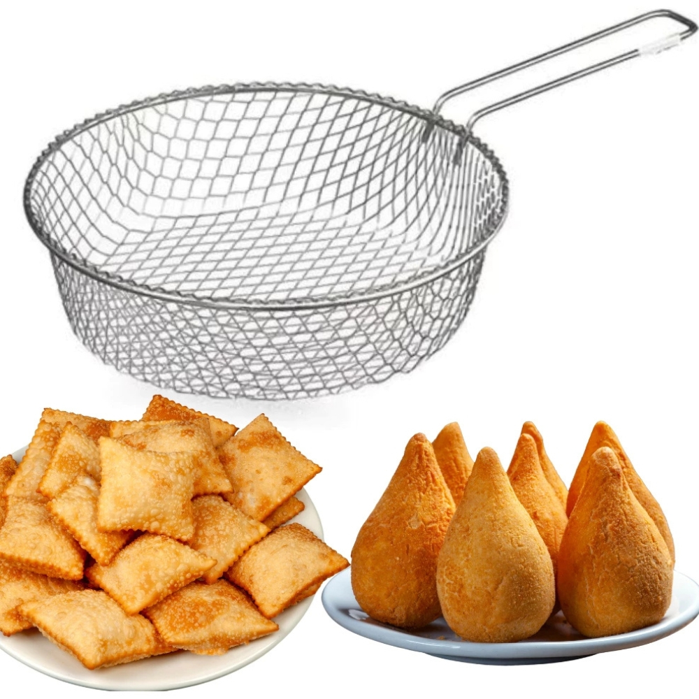Cesto de Frituras 40cm Metal - Fritadeira Batata Frita Metal