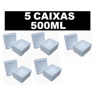 CAIXA TÉRMICA DE ISOPOR 500 ML 5 UNIDADES