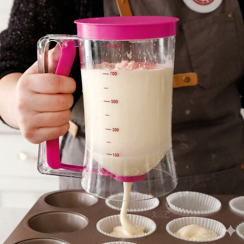 Dispenser de Massas 900 Ml Copo Dosador Medidor Panquecas Bo