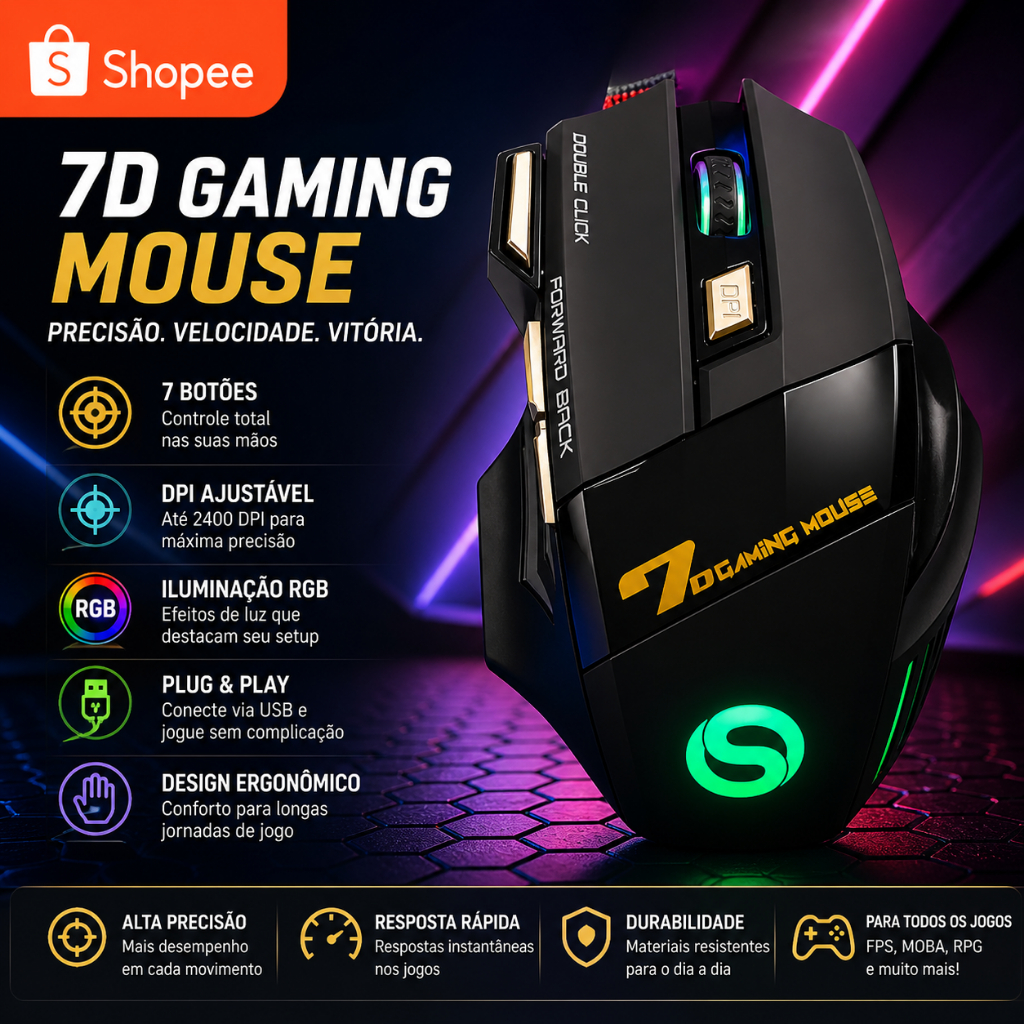 Mouse Gamer Sem Fio 3200dpi Sh-mo-g19 Shinka | Shopee Brasil