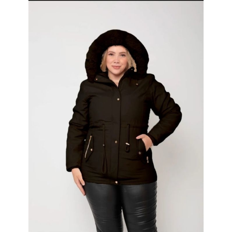 Parka forrada Feminina lan batida plus size g1 ao g5 | Shopee Brasil