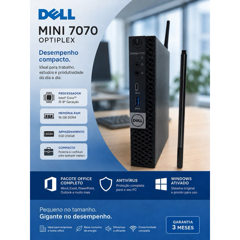 MINI PC DELL Optiplex Micro 7070 - Intel Core I5 9500T 16GB RAM