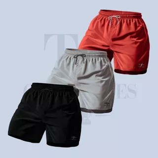 Kit 3 Shorts Masculino com Elastano Mauricinho Academia Esporte Treino Bermuda Praia Básico Liso