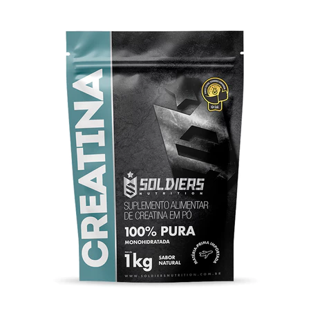 Creatina Suplemento Monohidratada em Pó 100% Pura Importada - Soldiers Nutrition