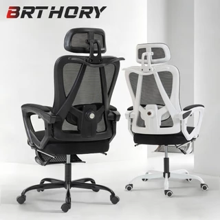 Cadeira Ergonômica Malha Respirável Reclinável com Apoio Lombar e Descanso de Pés