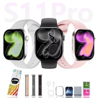 Smartwatch Microwear S11 Pro Série 11 2 pulseiras Responde WhatsApp direto no relógio GPS Chat Gpt