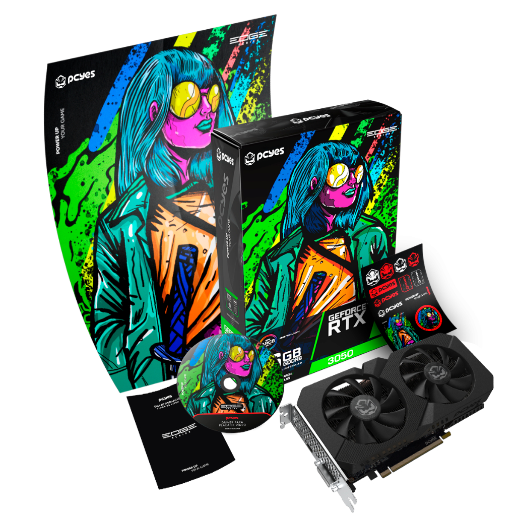 Placa de Vídeo Pcyes GeForce RTX 3050 6GB GDDR6 com Ray Tracing ...