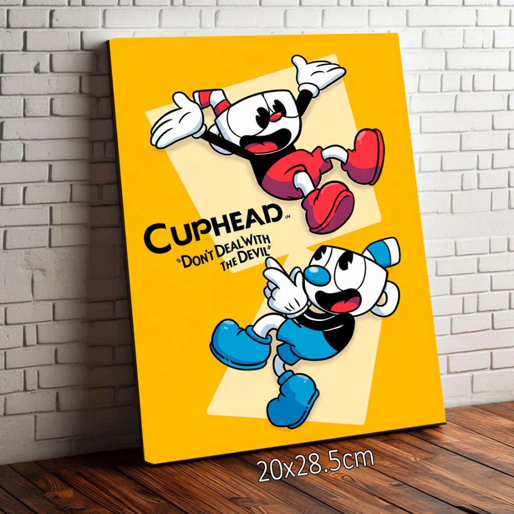 Placa Quadro Decorativo Cuphead Don't Deal With The Devil 20x28